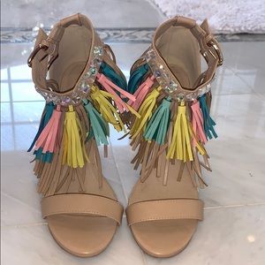 Tassel heeled sandals